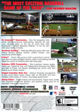 Major League Baseball 2K5 box cover back